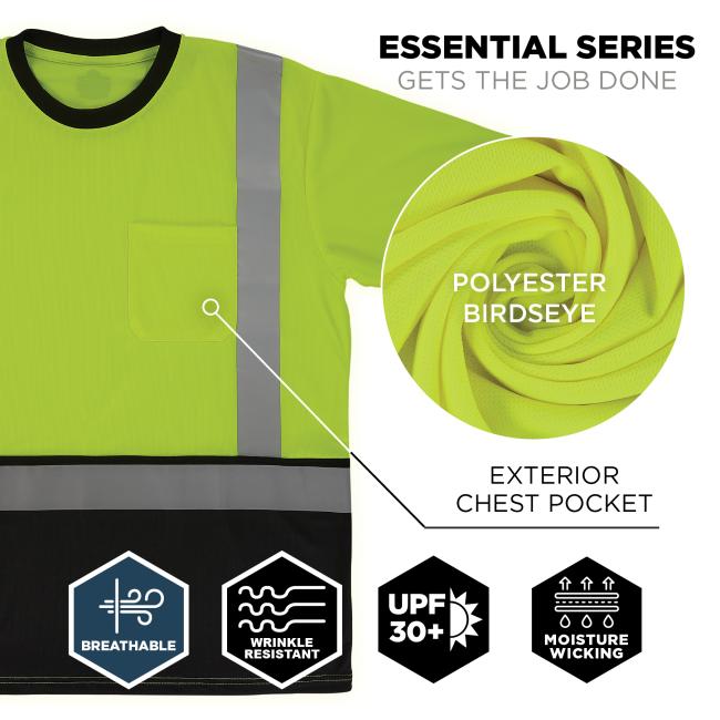 Crafted from polyester birdseye fabric, this shirt is part of the Essential Series and provides breathability, wrinkle resistance, moisture wicking, and UPF 30+ sun protection.